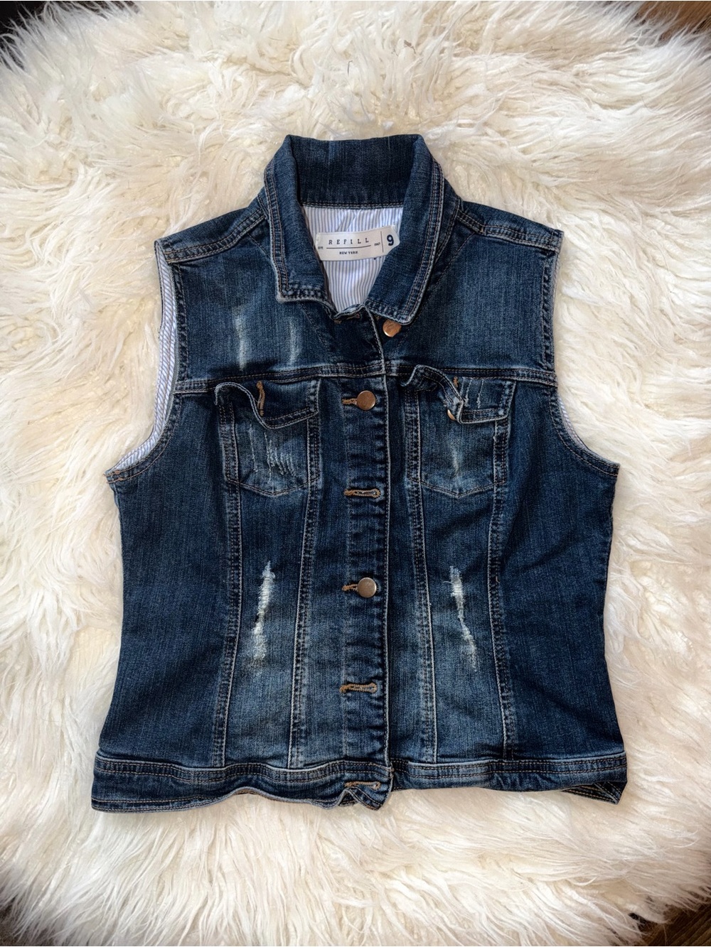 🤎 REFILL // Western and Festival Approved Distressed Denim Vest